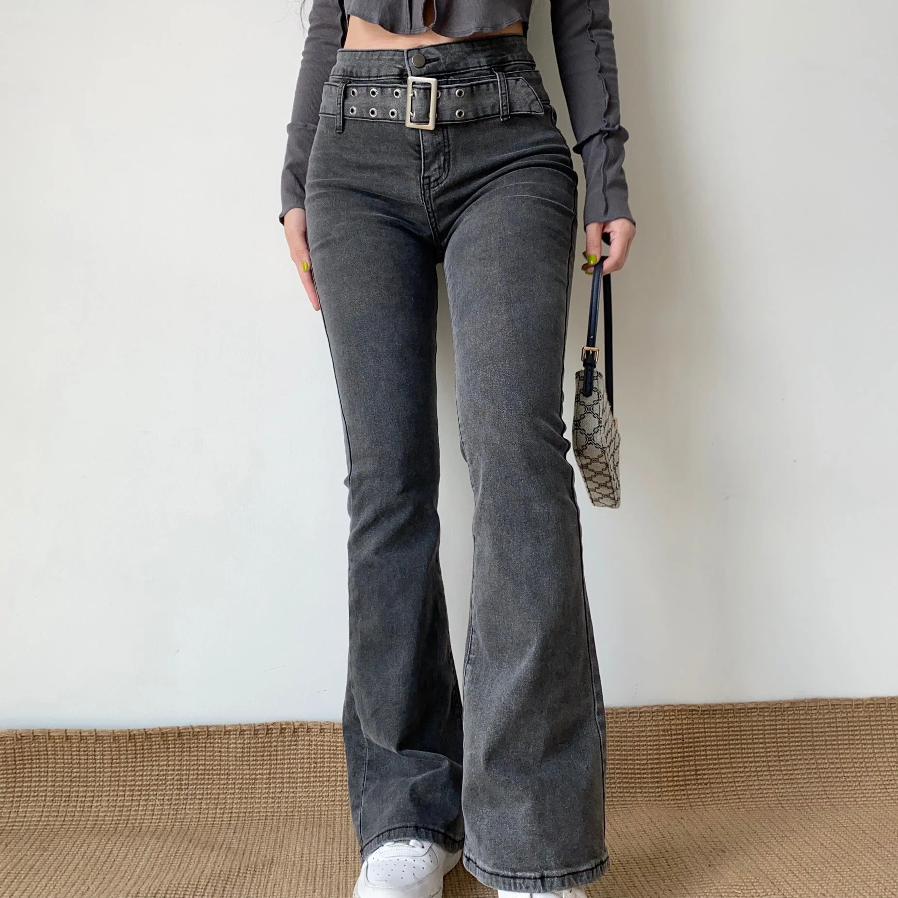 deanwangkt - Hot Girl Denim Flare Jeans - Deanwangkt