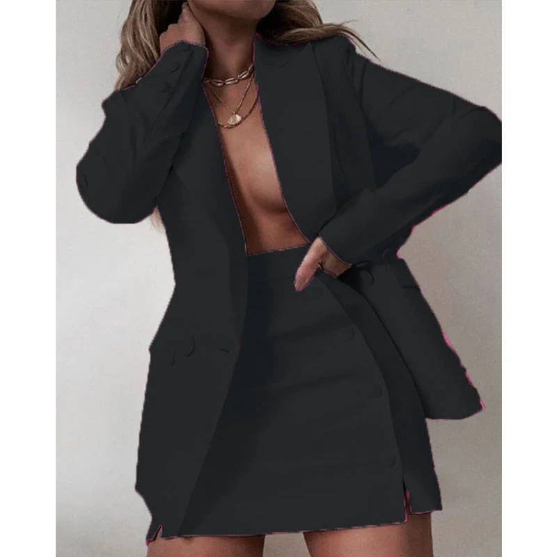 deanwangkt  New Fashion 2 Piece Set Women Streetwear Candy Colour Basic Blazer Sets Coat + Shorts Slim Suit Jacket - Deanwangkt