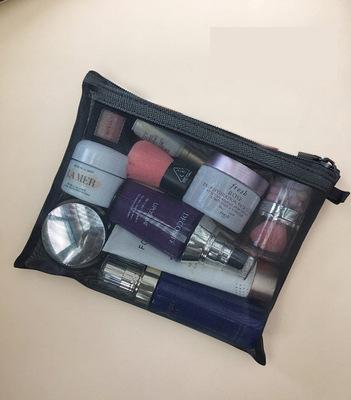 deanwangkt  Portable Makeup Bag Black Mesh Fashion S/M/L Set Cosmetic Bag Lipstick Bag Kosmetyczka Neceser Mujer Toiletry Bag Make Up Bag - Deanwangkt