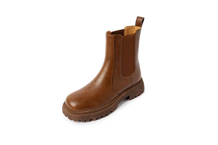 deanwangkt  fashion inspo   NEW Fall/Winter Shoes Women Split Leather Ankle Boots Round Toe Chunky Shoes for Women Solid Chelsea Boots Leisure Black Boots - Deanwangkt