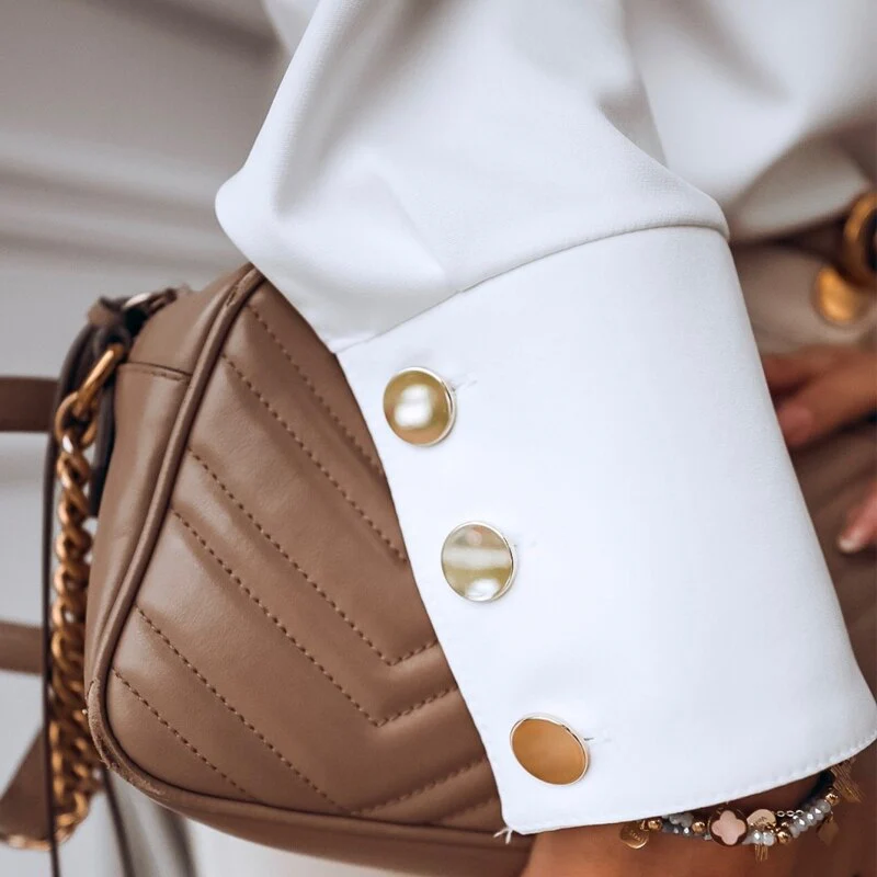 deanwangkt Fashion Woman Shirts  Spring Casual Solid Blouse Long Sleeve White Black Korean Tops Cotton Loose Chic Cardigan 10619 - Deanwangkt