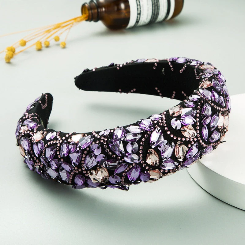 Baroque Hand Made Pearl Beading Gemstone Retro Luxury Hairbands ZA Hair Accessories Hair Bows Flower Crown Headbands For Women - Deanwangkt