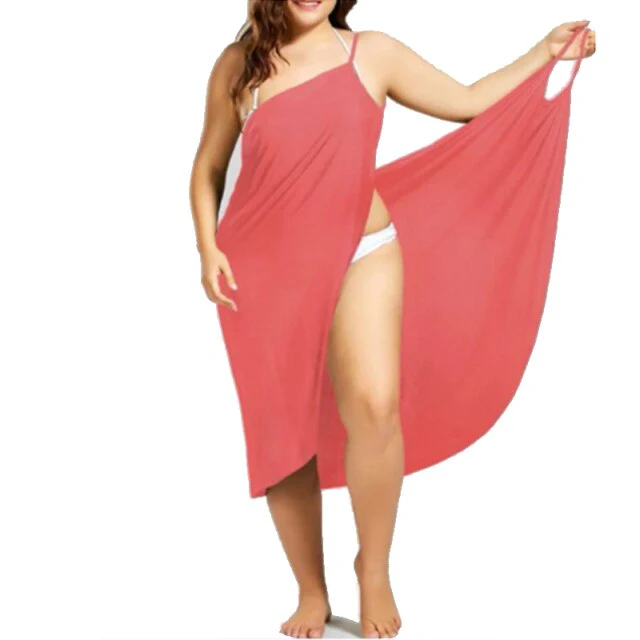 Women Beach Dress Sexy Sling Beach Wear Deep V Neck Dress Sarong Bikini Cover-Ups Wrap Pareo Towel Flower Open-Back Hot Selling - Deanwangkt