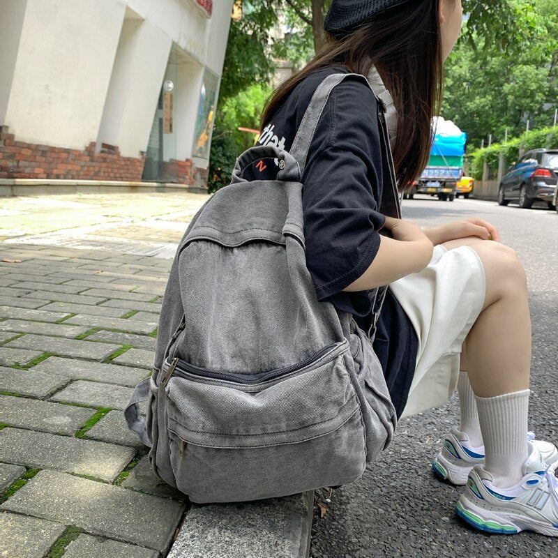 Back To School  New Female Backpack Fashion Mini Denim Backpacks Woman Students Bags Teen Girl School Bag Youth Women Rucksack Mochila - Deanwangkt