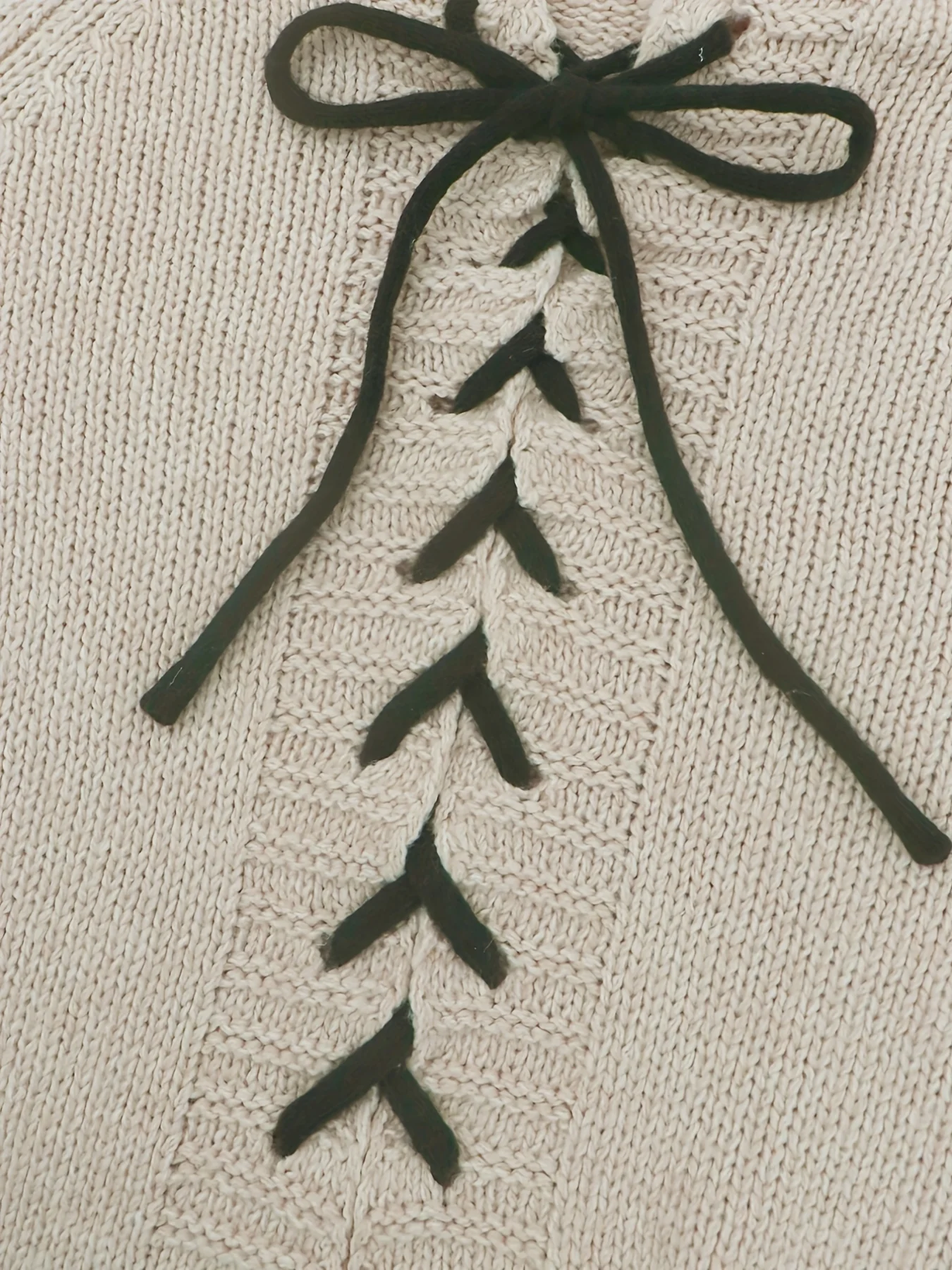 Solid Lace Up Drawstring Hooded Sweater, Casual Long Sleeve Loose Sweater For Fall & Winter, Women's Clothing - Deanwangkt