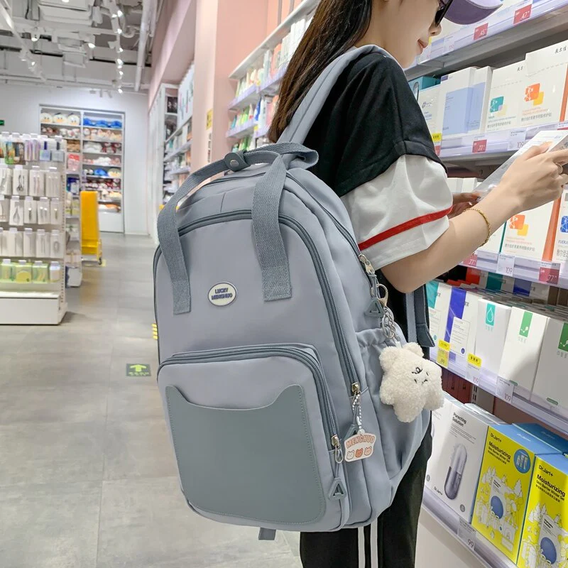 Back to school  Men Fashion Backpack Black Student Bookbag for College Laptop Bagpack Women Travel Mochila Girl Boys High Shoolbag - Deanwangkt