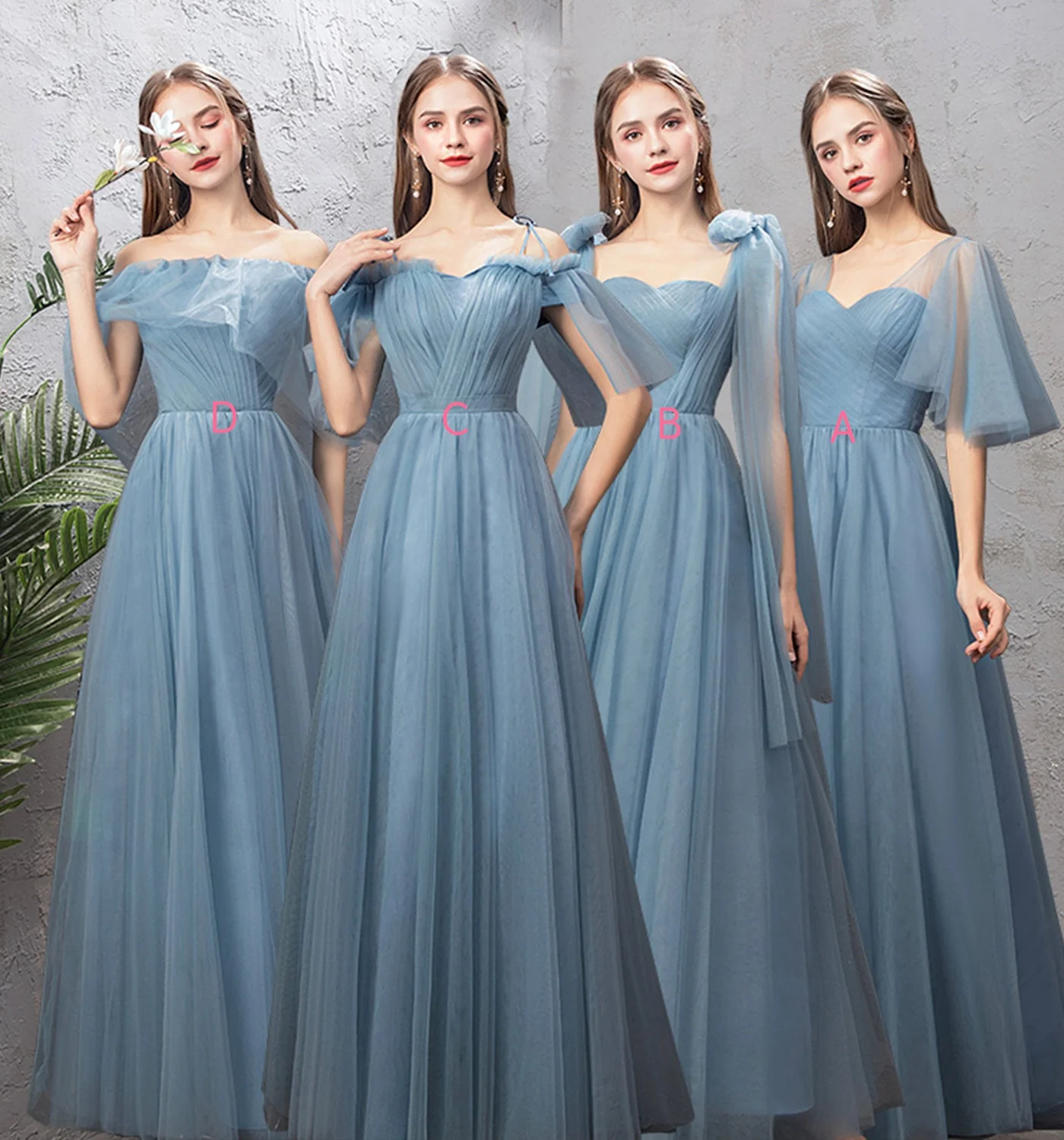 solvbao Blue Tulle Long Prom Dresses, A-Line Simple Evening Dresses - Deanwangkt