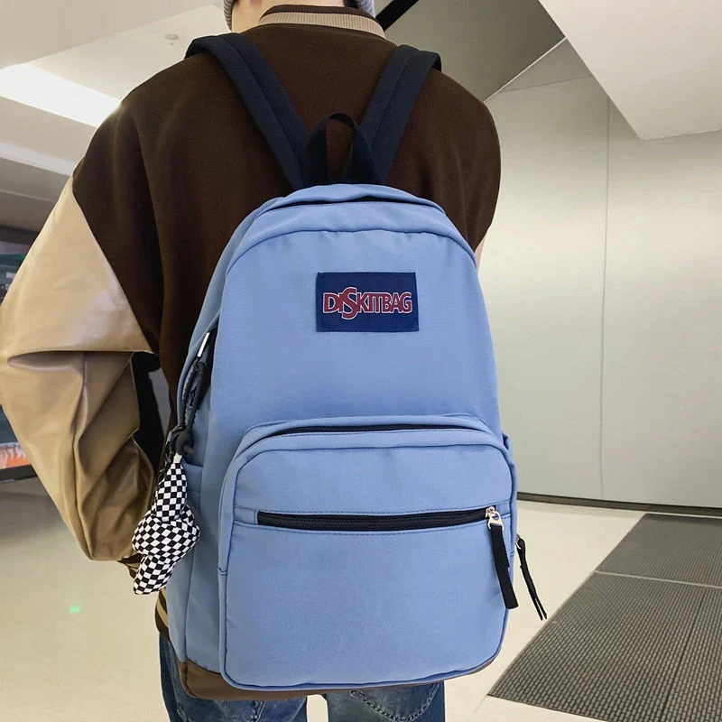 Back to school  Teenager Student Backpack Black Fashion Men Women Nylon Laptop Mochila Waterproof School Bag for Girls Travel Rucksack - Deanwangkt