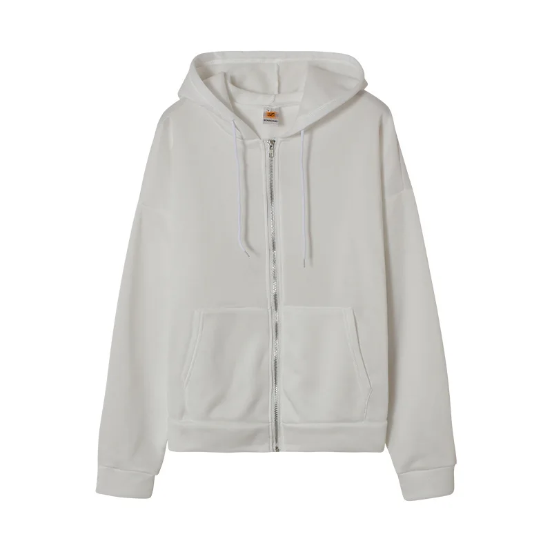 deanwangkt Sweatshirt Hoodie Oversize Hooded Cardigan Sweatshirts Gray Women Clothes Solid Zip Up Hoodies Autumn Women Tops Long Sleeves - Deanwangkt