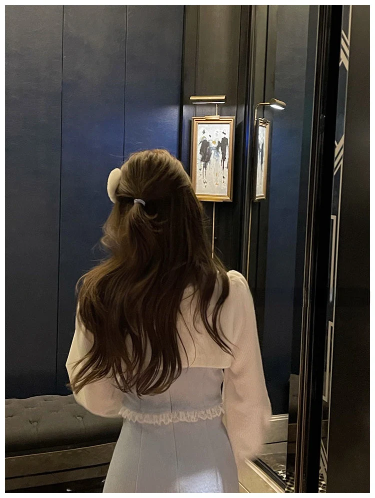 deanwangkt Lace Japanese Sweet Lolita Dress Women Bow Pink Kawaii Party Mini Dresses Female Blue Princess Korean Fashion Dresse Winter - Deanwangkt