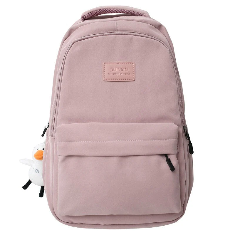BACK TO SCHOOL   Womens Fashion Backpack Cute Nylon Lady Mochila School Bag for Teenager Girls Kawaii Waterproof Travel Rucksack Black - Deanwangkt