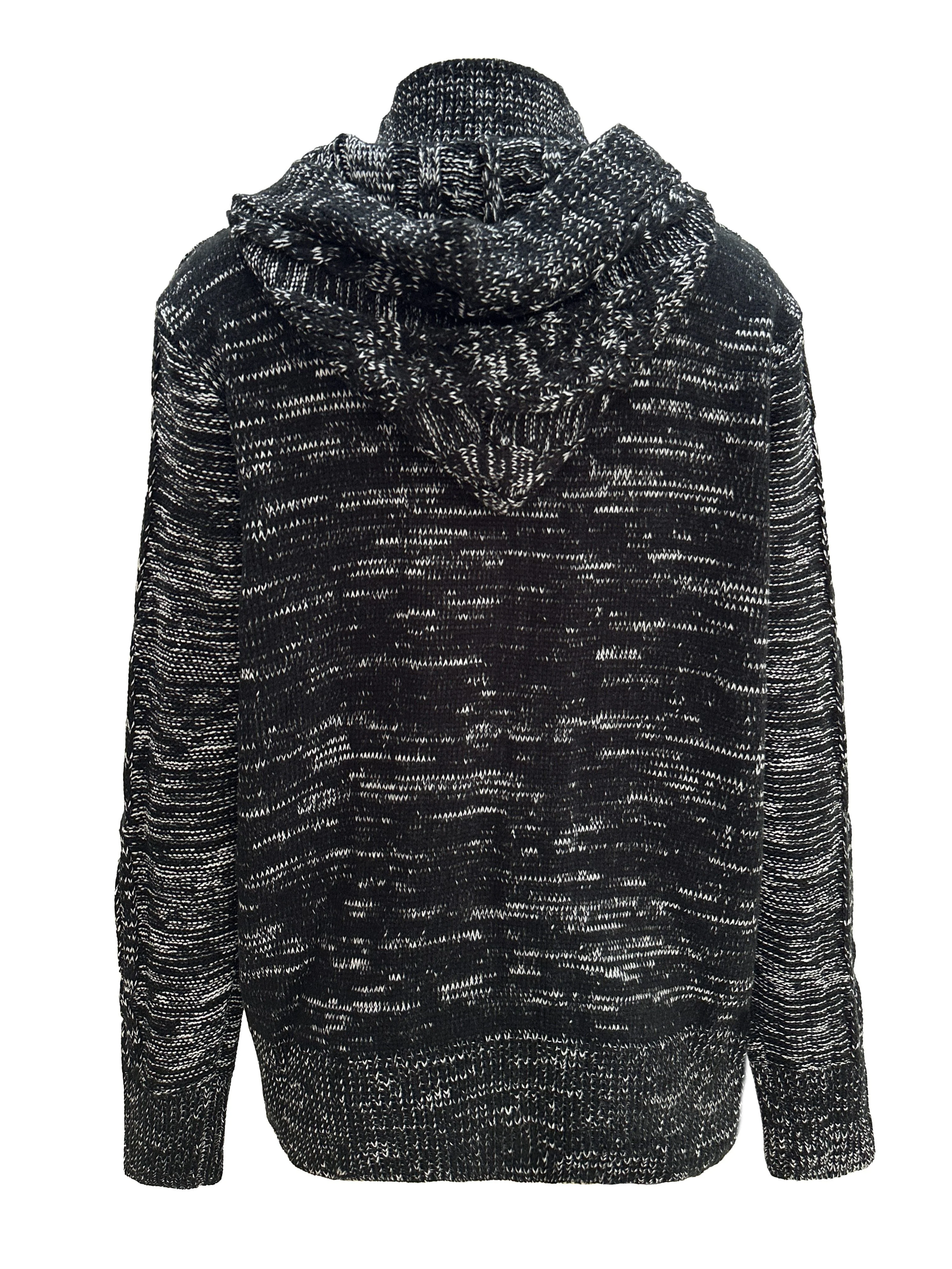 Cable Knit Button Down Hooded Cardigan, Casual Long Sleeve Sweater Coat With Pocket, Women's Clothing - Deanwangkt