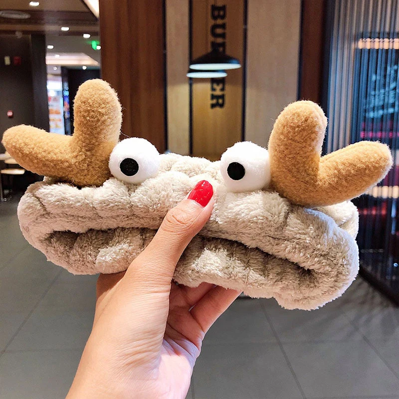 Wash Face Hair Holder Hairbands Soft Warm Coral Fleece Bow Animal Ears Headband For Women Girls Turban Fashion Hair Accessories - Deanwangkt