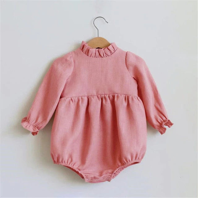 Baby Girl Rompers for 0-24M Long Sleeve Romper Jumpsuits One-piece New Fashion 100% Organic Cotton Newborn Baby Girl Clothes - Deanwangkt