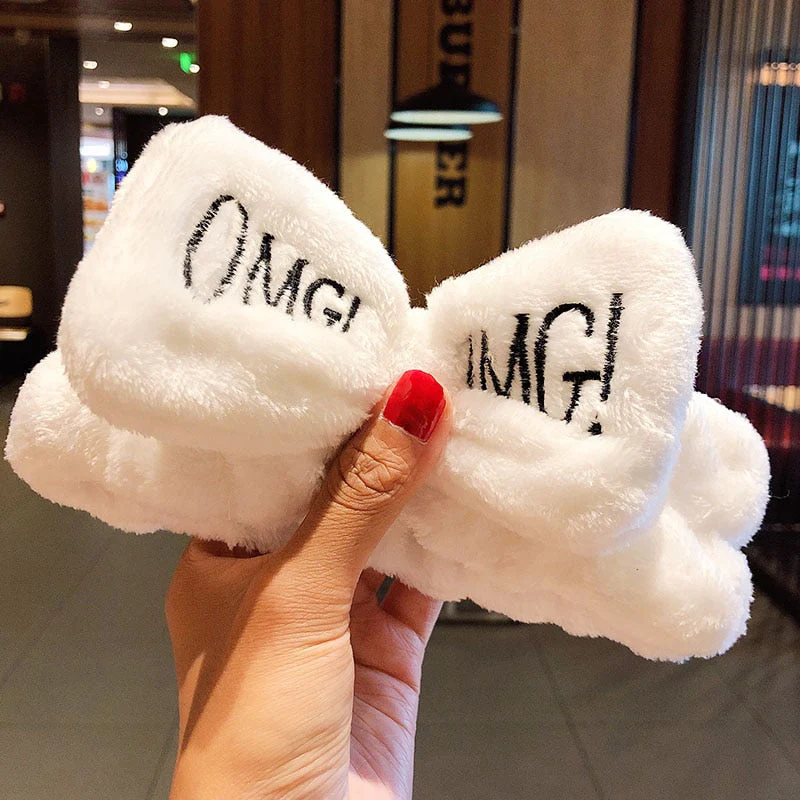 Wash Face Hair Holder Hairbands Soft Warm Coral Fleece Bow Animal Ears Headband For Women Girls Turban Fashion Hair Accessories - Deanwangkt