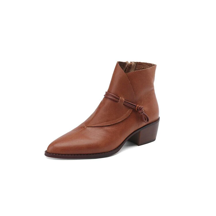 deanwangkt Autumn Boots    NEW Autumn Women Shoes Pointed Toe High Heel Boots Women Genuine Leather Shoes for Women Winter Ankle Boots Elegent Modern Boots - Deanwangkt
