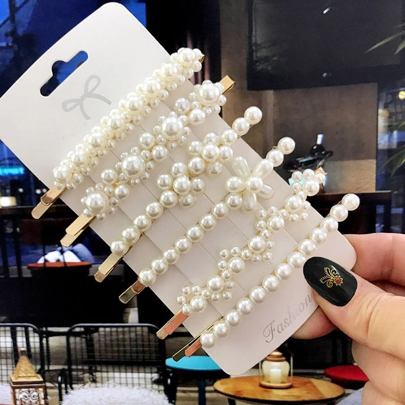 deanwangkt 6PCS Fashion Pearls Flower Chinese Hair Clips Pins For Girls Headwear Sweet Hairpins Hair Accessories Women - Deanwangkt