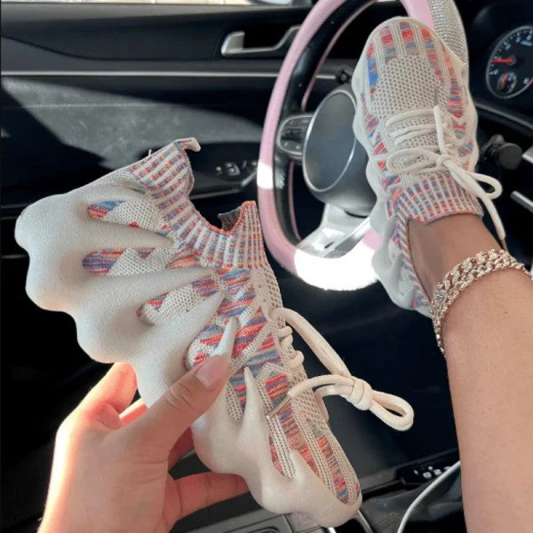 deanwangkt - Pink Casual Sportswear Patchwork Frenulum Round Comfortable Out Door Sport Shoes - Deanwangkt