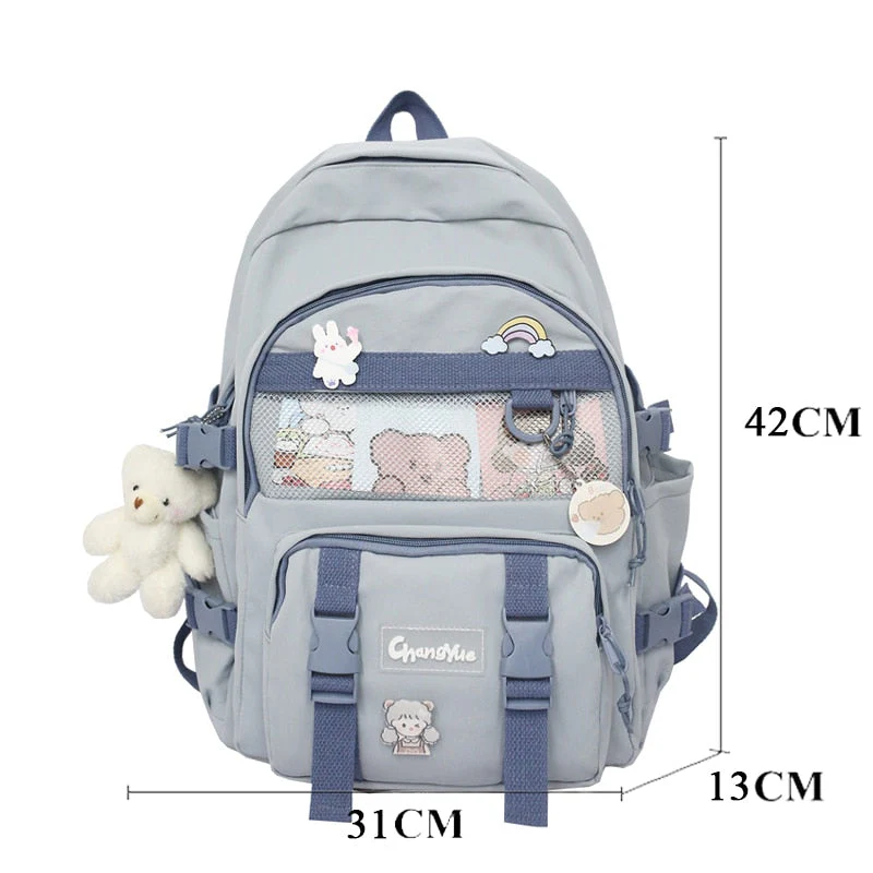 BACK TO SCHOOL    Fashion Lovers Rucksack Women Backpack Kawaii Bookbag for Teenage Schoolbag Laptop Mochila Female Travel Shoulder Bag - Deanwangkt