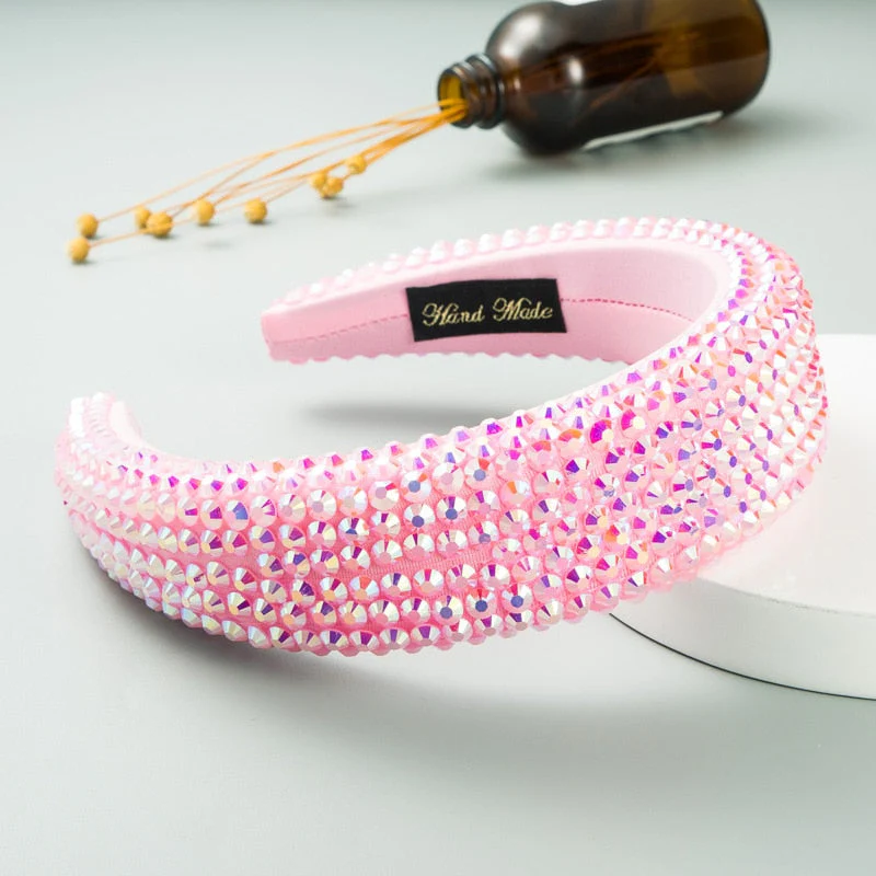 Hotsale New Bling Rhinestone Full Crystal Headbands for Women  Shiny Diamond Bedazzled Designer Tiara Baroque Headband Women - Deanwangkt