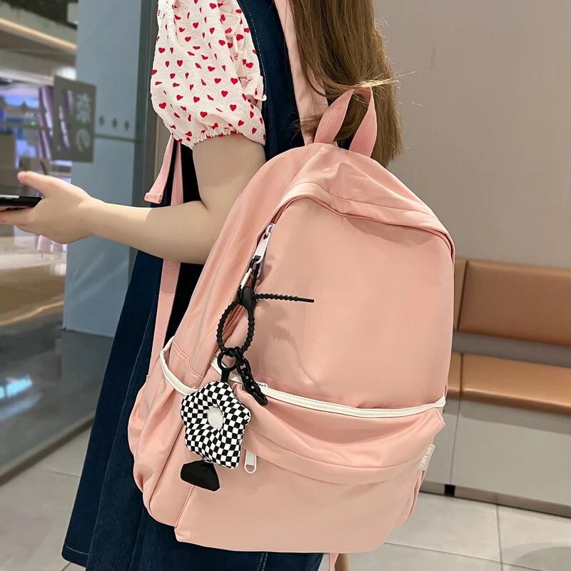 Back to school  Fashion Women Mochila Travel Shoulder Bag Girls Cute Bookbag Laptop Rucksack for Schoolbag Teen Backpack Student Solid - Deanwangkt
