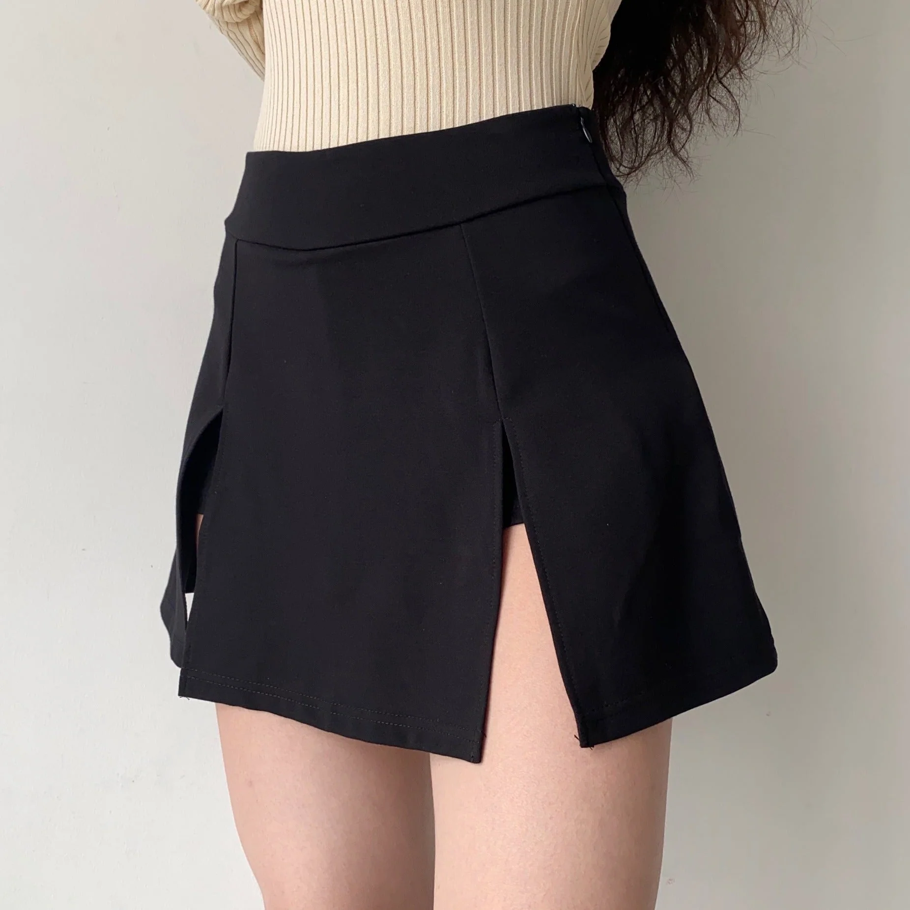 deanwangkt - Chic Double Split Skirt - Deanwangkt