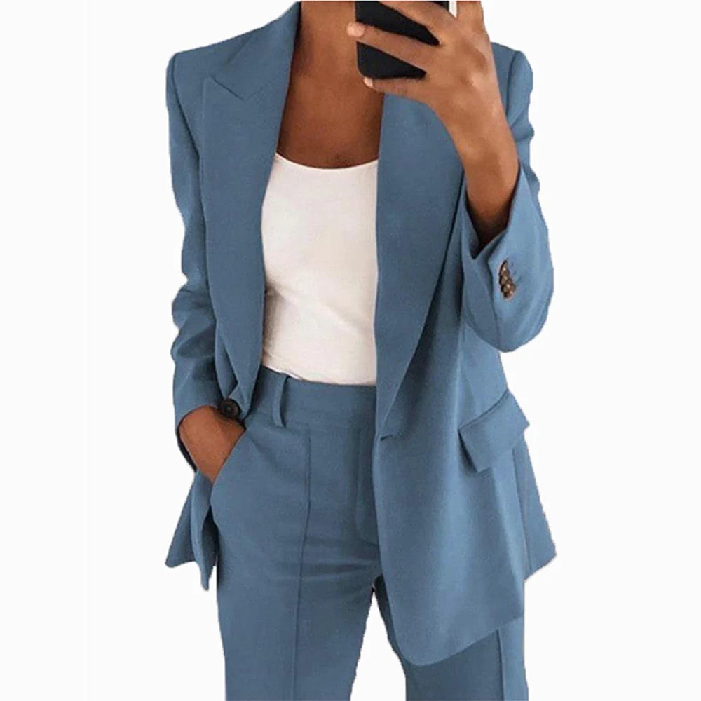 deanwangkt  Spring Blazer Women Coat Loose Jacket Solid Green Casual Blazers Woman Fashion OL Formal Elegant Female Coats Office Lady - Deanwangkt