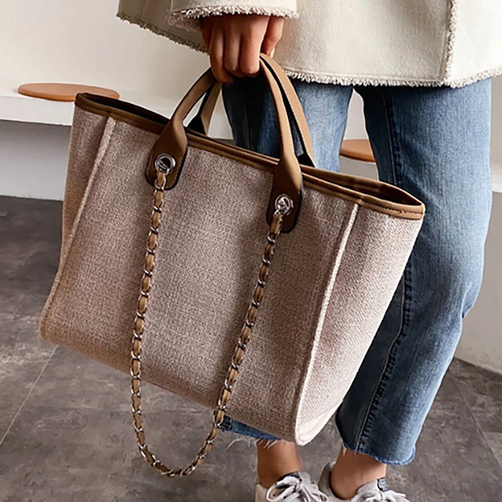deanwangkt  Women's Casual Shoulder Bag Tote Designer Female Bag New Chain Messenger Bags Canvas Leisure Handbags Women's Bag  Trend - Deanwangkt