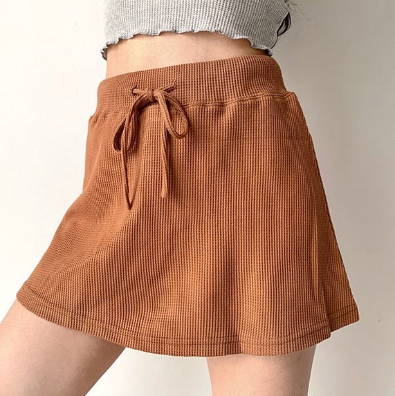 deanwangkt - Waffle Drawstring Skirt - Deanwangkt