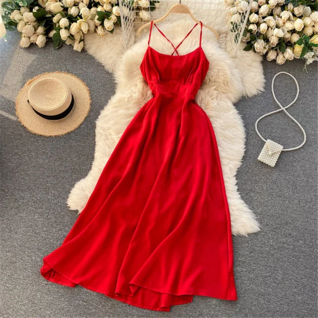 Women Sexy Satin Evening Dress Summer Off Shoulder High Waist Party Long Dresses Female Elegant Beach Robe Vestidos - Deanwangkt