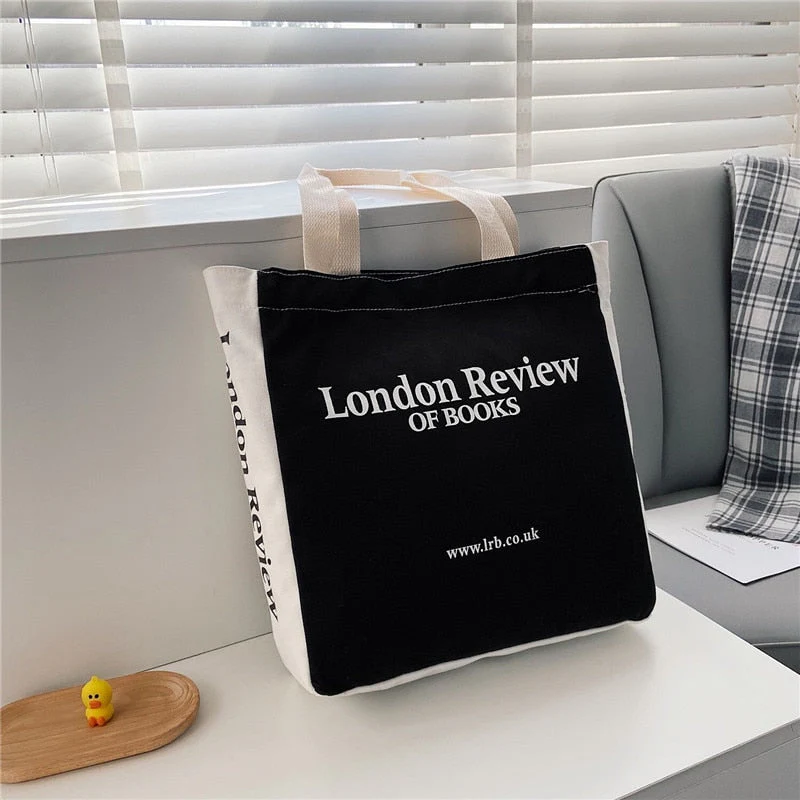 deanwangkt Tote Bag Canvas Shoulder Bag Women Letter Painting Handbags Womens Collage Student Book Bags Shopper Bag Big Bag Bolsa Feminina - Deanwangkt