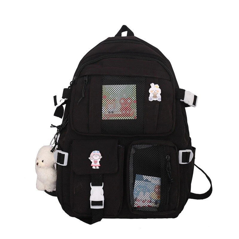 deanwangkt  Buckle Badge Women's Backpack - Deanwangkt