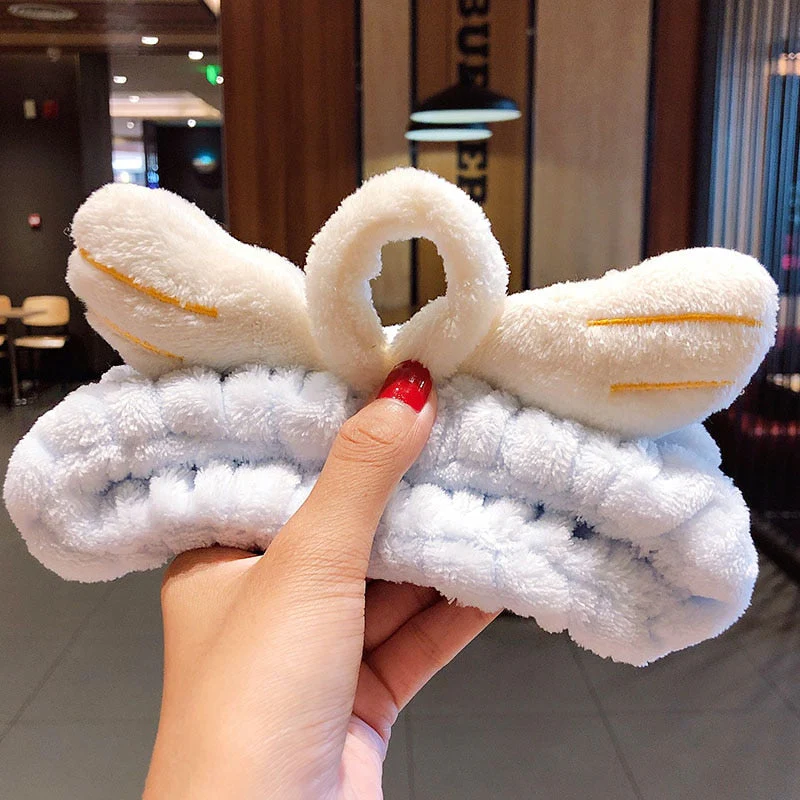 Wash Face Hair Holder Hairbands Soft Warm Coral Fleece Bow Animal Ears Headband For Women Girls Turban Fashion Hair Accessories - Deanwangkt