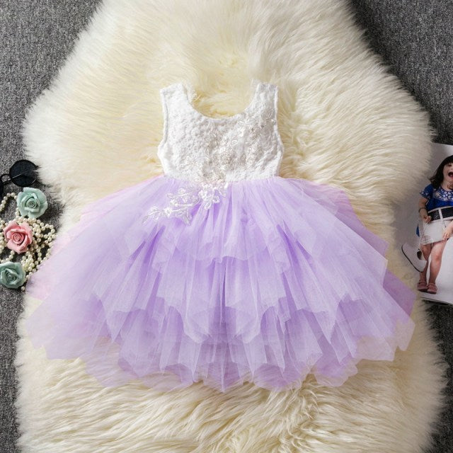 Flower Newborn Baby Dress New Summer Cute Baby Girls Clothes Tulle Lace Infant XMAS Party Clothing 1 Year Birthday Dress - Deanwangkt
