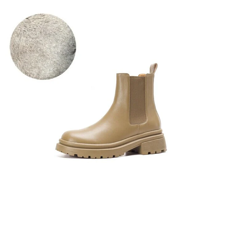 deanwangkt  fashion inspo   NEW Fall Shoes Women Genuine Leather Boots Round Toe Chunky Heel Women Boots Winter Solid Platform Women Boots botas de mujer - Deanwangkt