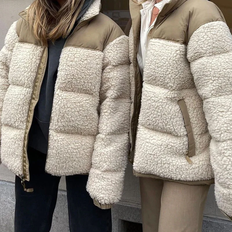 deanwangkt Thick Warm Teddy Jacket Women Winter Suede Fur Fleece Jacket Coat Faux Shearling Outerwear Coats Female Lamb Puffer Jackets Man - Deanwangkt