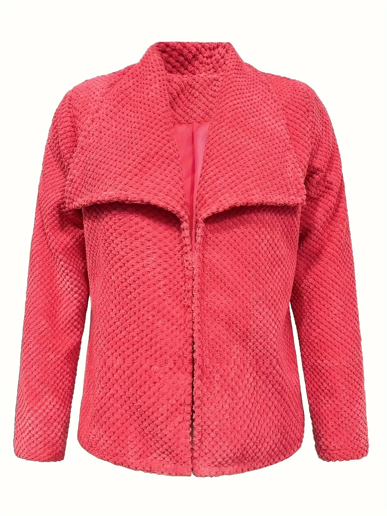 Open Front Lapel Jacket, Casual Long Sleeve Jacket For Fall & Winter, Women's Clothing - Deanwangkt