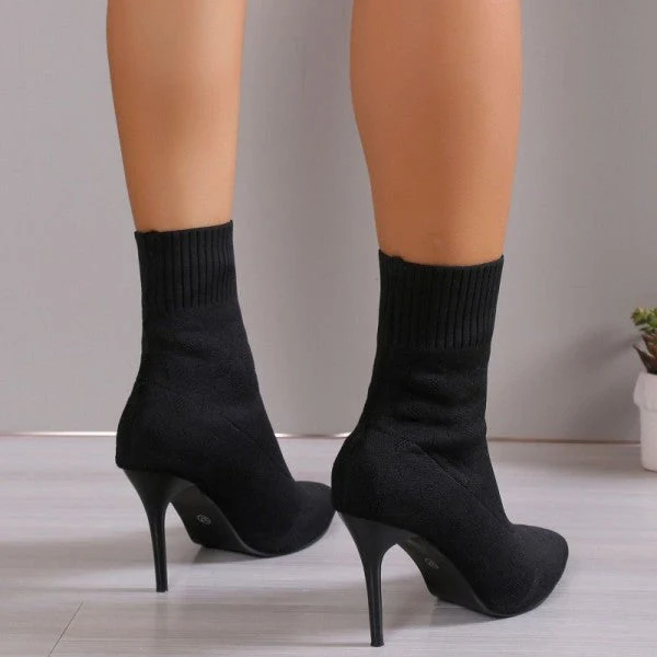 deanwangkt - Black Casual Patchwork Pointed Comfortable Out Door Shoes (Heel Height 3.54in) - Deanwangkt