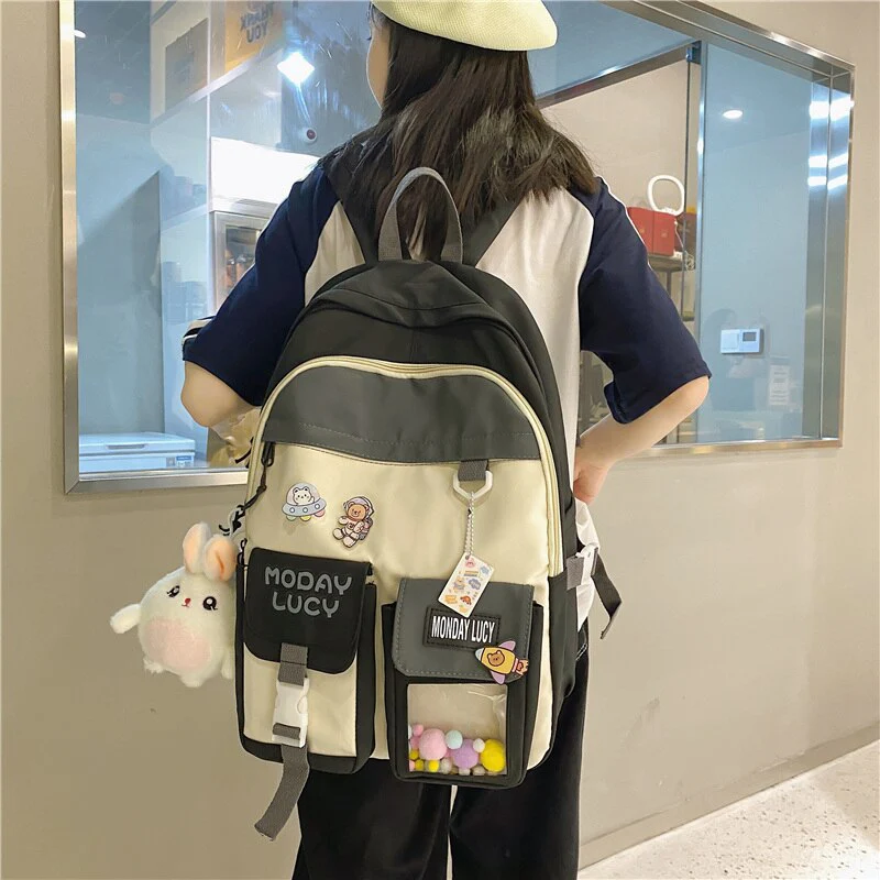 BACK TO SCHOOL   Fashion Female Women Like Backpack For Teenage Girl Kawaii Travel Rucksack Waterproof Nylon Simple School Bag Mochilas - Deanwangkt