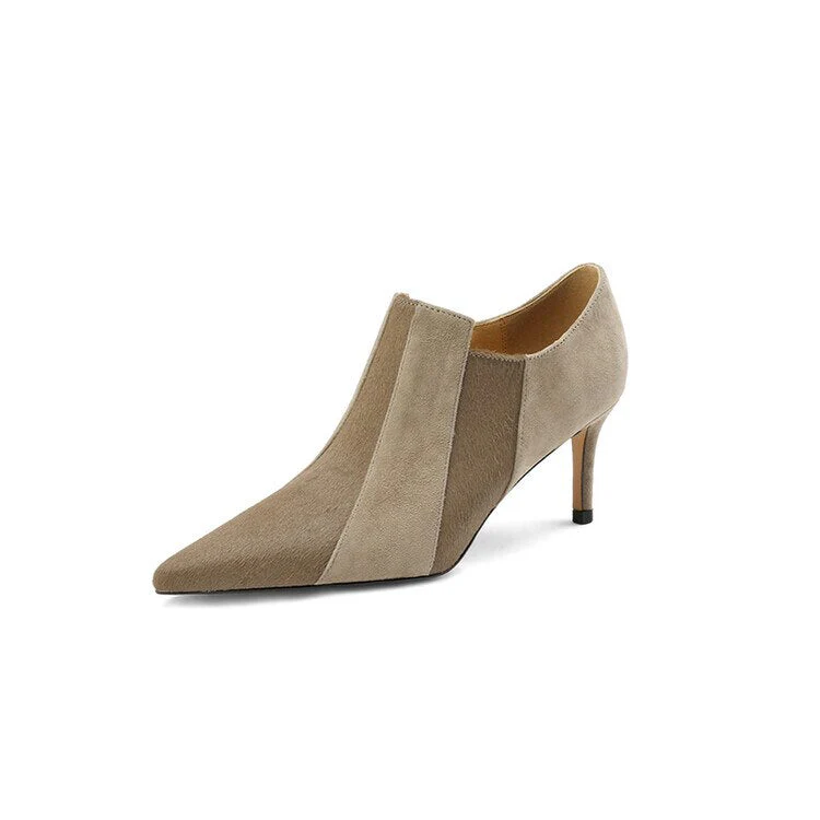 deanwangkt Autumn Boots    Spring Women Ankle Boots Sheep Suede Shoes Pointed Toe High Heel Shoes Women Autumn Thin Heel Boots for Woman botines mujer - Deanwangkt