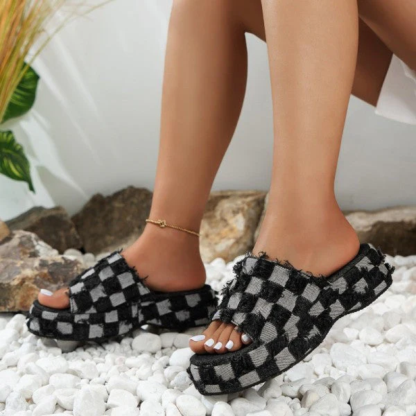 deanwangkt - Black Casual Patchwork Round Comfortable Shoes - Deanwangkt