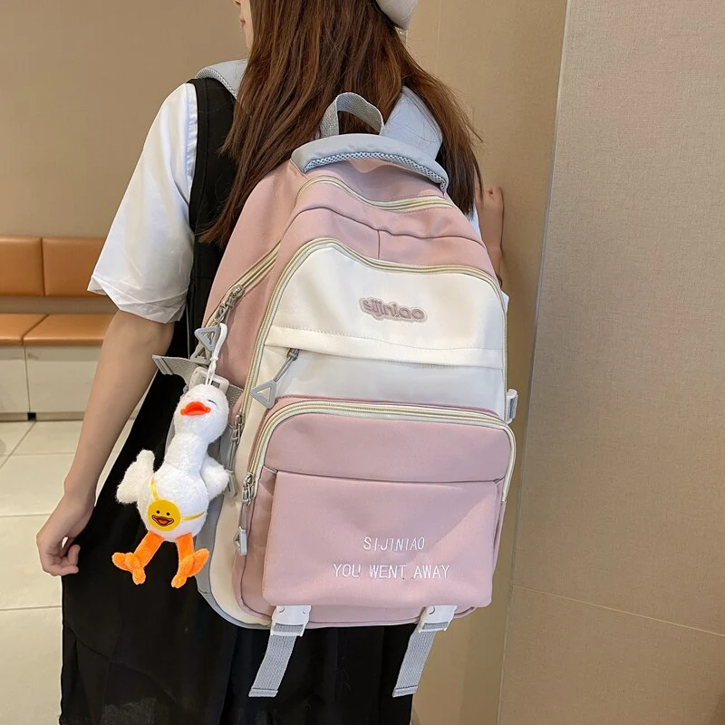 BACK TO COLLEGE  Fashion High-capacity Women Travel Mochila Student Bookbag Laptop Rucksack High School Girls Schoolbag Nylon Backpack - Deanwangkt