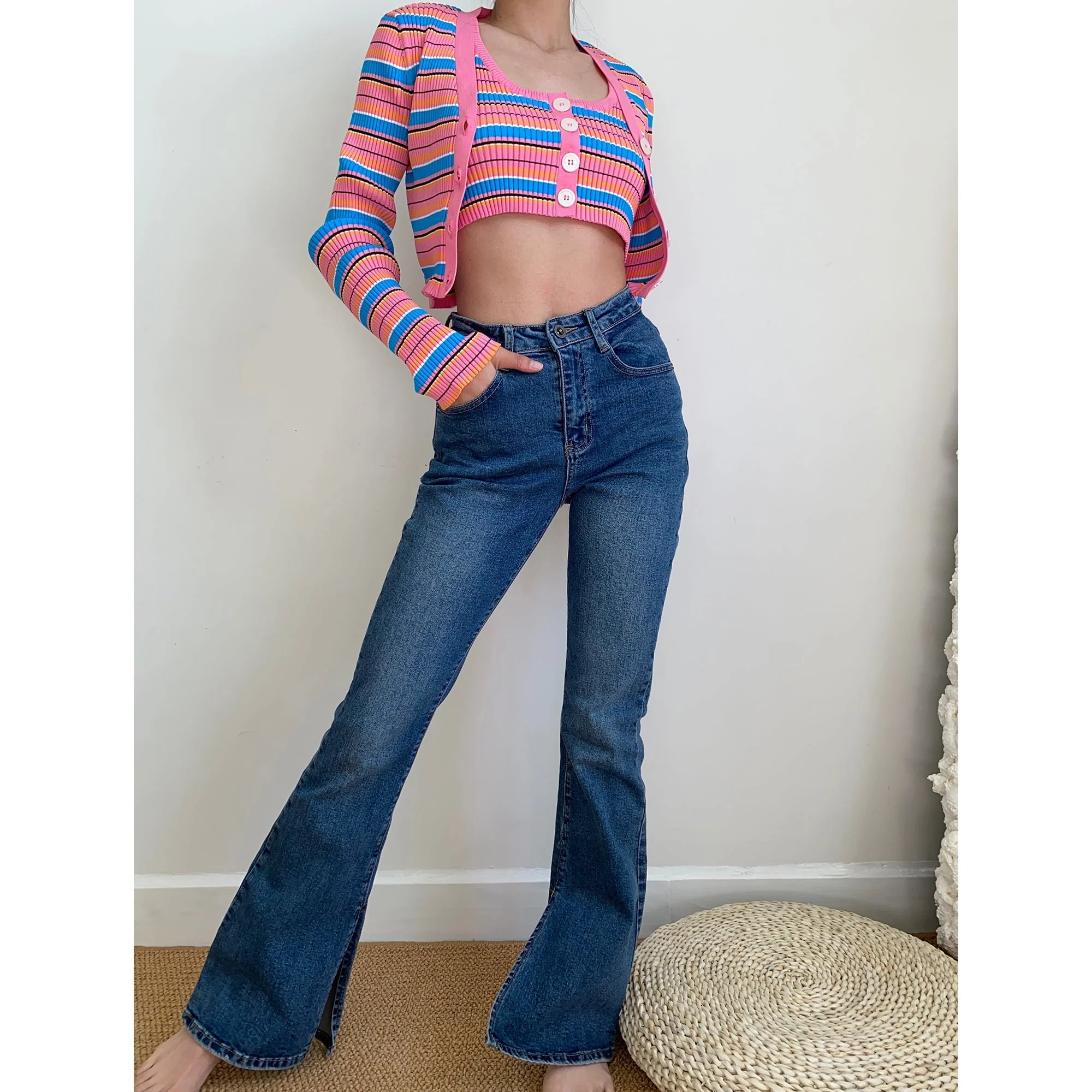 deanwangkt - Killa Split Flare Jeans ~ HANDMADE - Deanwangkt