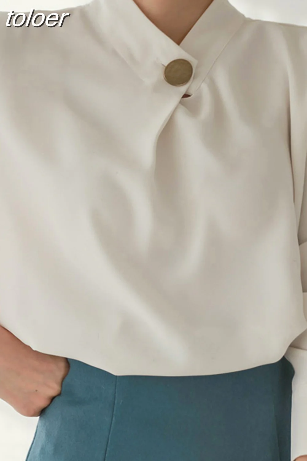 deanwangkt Vintage Chiffon Blouse Autumn Fashion Women Blouse Shirt Blusas Mujer De Moda Long Sleeve Stand Collar Loose Blusa 1478 - Deanwangkt