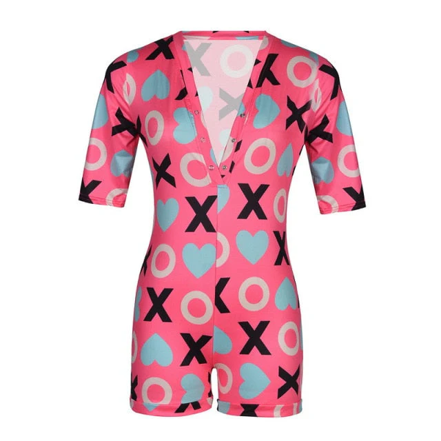 deanwangkt Women Sexy Sleepwear Cute Cartoon Print Short Set Pajamas Spicy Pepper Sweet Short Sleeve T Shirts Shorts Summer Pijama - Deanwangkt