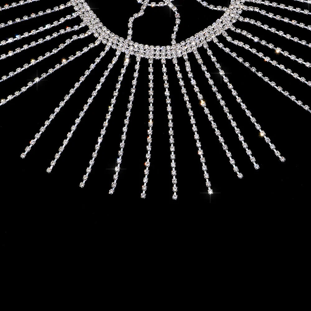 deanwangkt  Stonefans Flash Long Tassel Hair Chain Rhinestone Head Chain for Women Nightclub Crystal Headband Hat Bridal Headpiece Jewelry - Deanwangkt