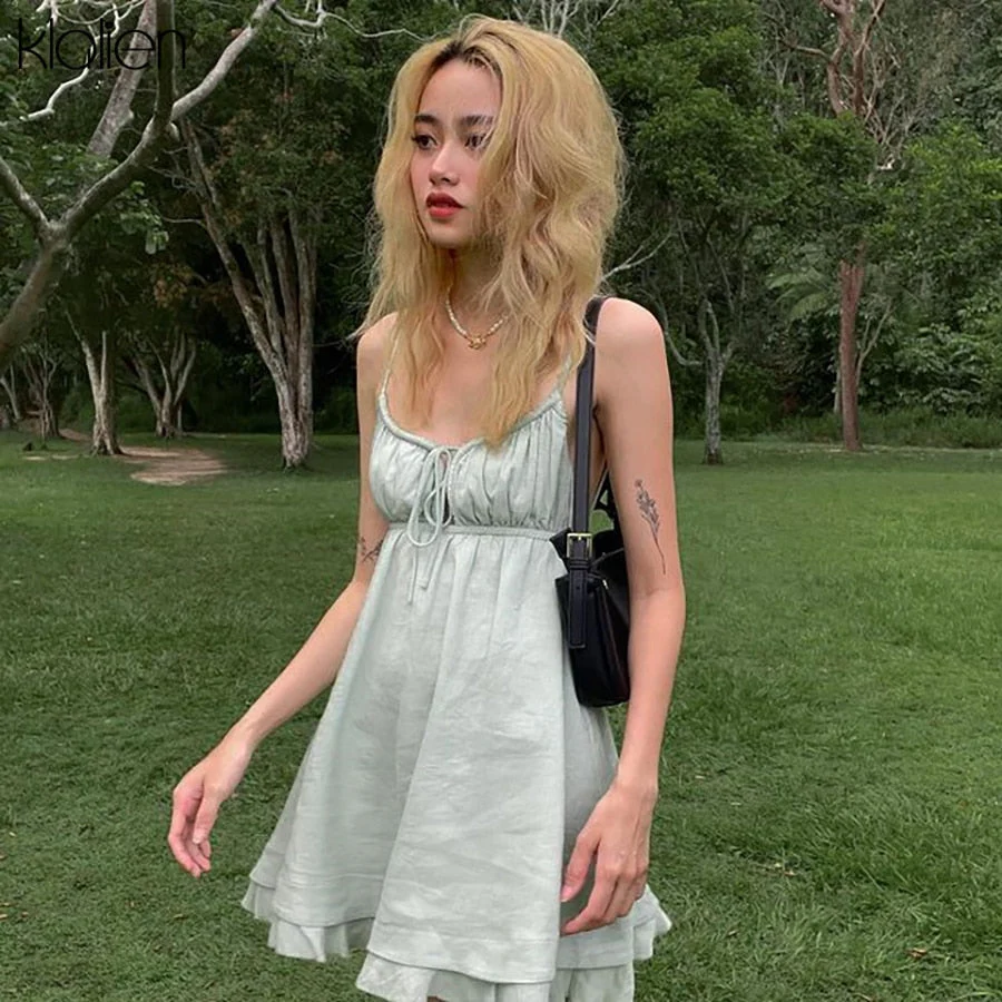 deanwangkt Summer Sexy V Neck Backless Solid A-Line Dress Women New Simple Casual Beach Vacation Club Party Female Mini Dresses - Deanwangkt