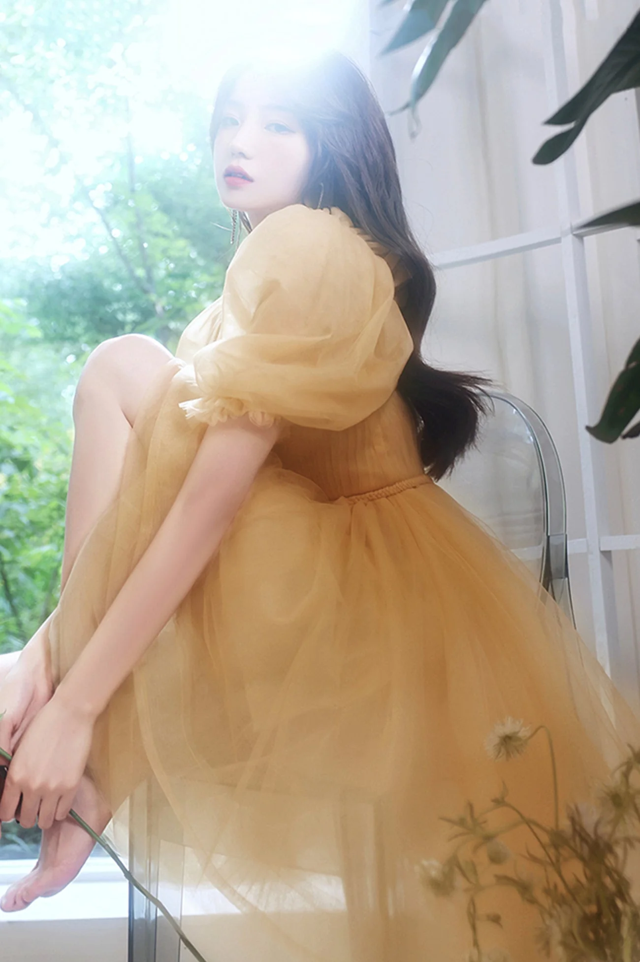 solvbao Yellow Tulle Short A-Line Prom Dress, Yellow Party Dress - Deanwangkt