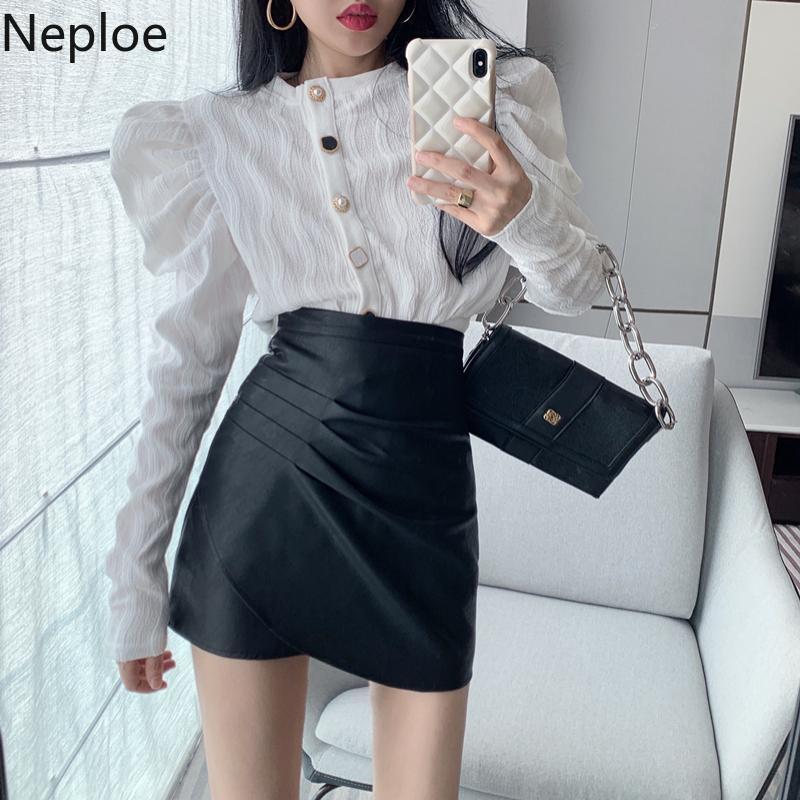 deanwangkt Camisas Mujer Womens Tops O-neck Puff Sleeve Temperament Blouses Office Lady Korean Fashion Elegant Blouse Blusas 98745 - Deanwangkt