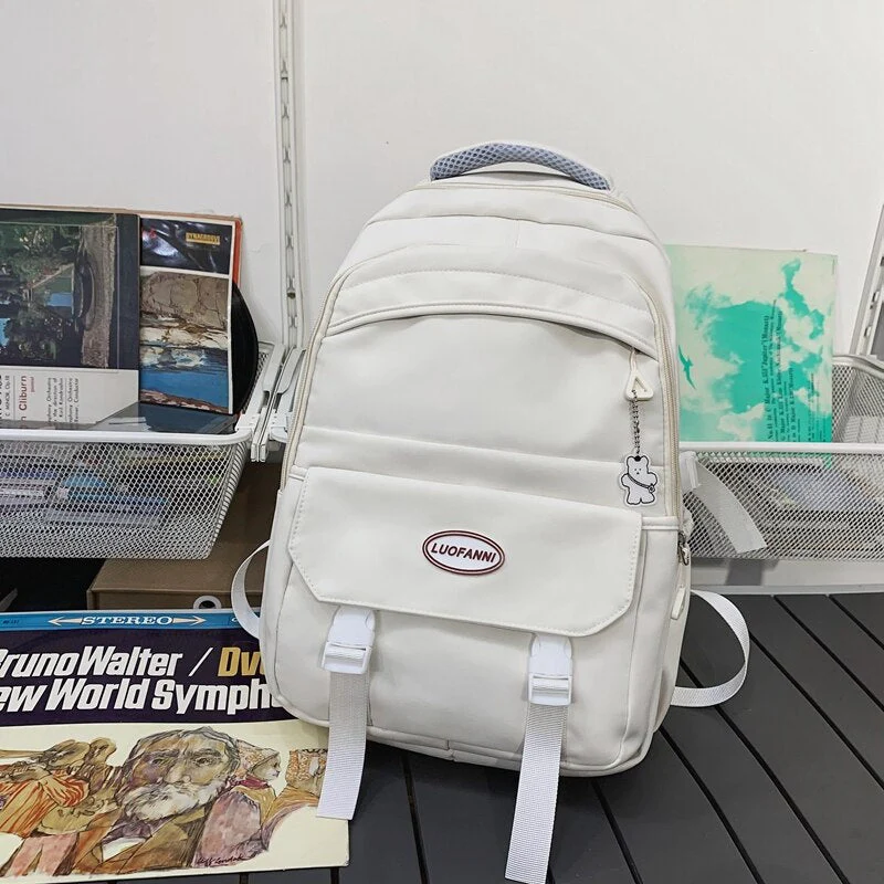 BACK TO SCHOOL  Fashion Student Bookbag High-capacity Boys Laptop Rucksack Travel Mochila Women Waterproof Backpack Men Black Bagpack - Deanwangkt